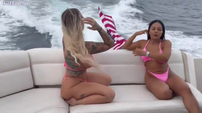 Kali Roses & Brandyslicious Sharing a Cock On Yacht