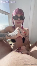 tatted girl Lems blowjob on cruise bwc