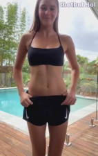 Ella Alexandra Poolside Stripping Boobs And Pussy