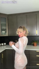 Sara Jean Underwood horny kitchen outfit