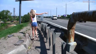 Gina Gerson - Masturbation On The Side Of The Highway As Cars Pass By