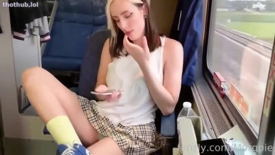 Morgpie - Public Train Blowjob