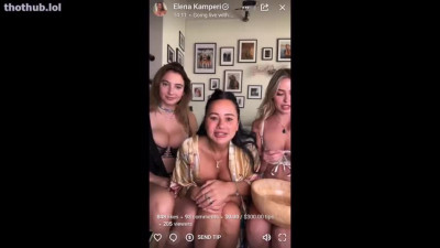 Elena Kamperi Live Playing Nude Boobs Threesome Lesbian Onlyfans Video