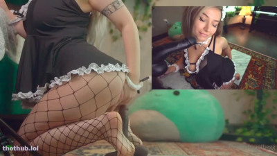 Bigtittygothegg maid riding sucking two different dicks