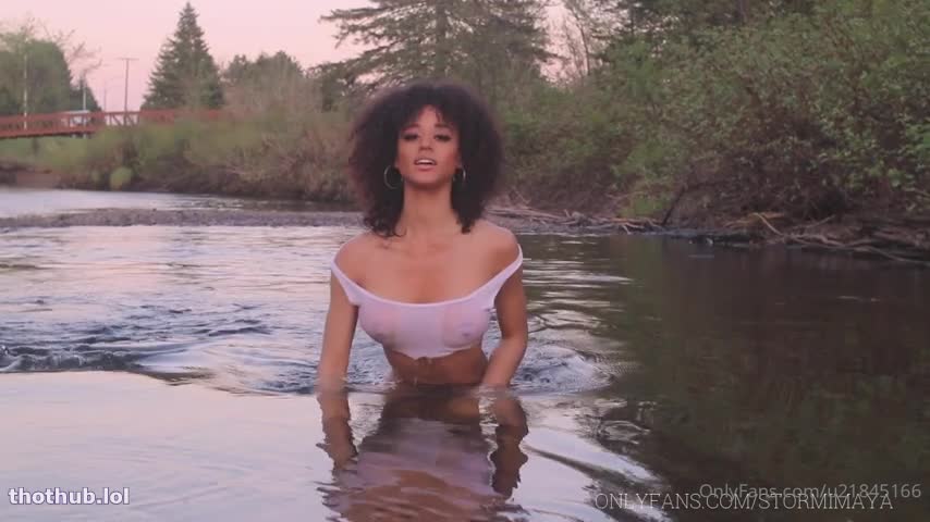 OnlyFans leaked Stormi Maya naked striptease in the river on HDthot