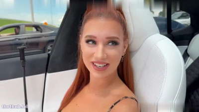 Madison Morgan Big Tits Curvy Red Head Fucked In Tesla Autopilot