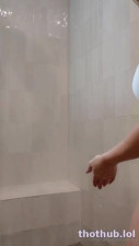 ALINITY Full nude shower video wearing white see-through clothes