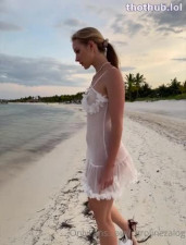 Caroline Zalog Nude Beach Wet See Through Onlyfans Video