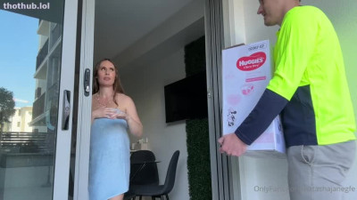 Delivery Man Gives Natasha His Package & A Big Load