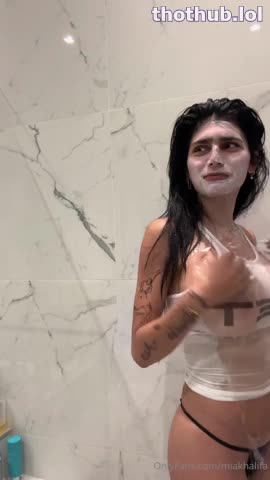 OnlyFans leaked Mia Khalifa wet shirt shower striptease on HDthot