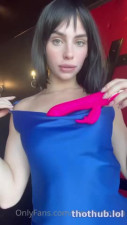 Irina Sivalnaya in blue satin dress teases 1